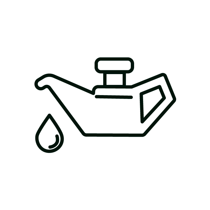 Grønt ikon av oljekanne for å illustrere smøreolje