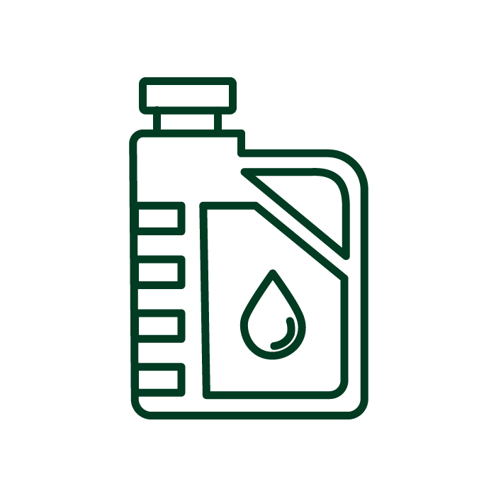 Grønt ikon av drivstofftank for å illustrere Alkylat miljøbensin